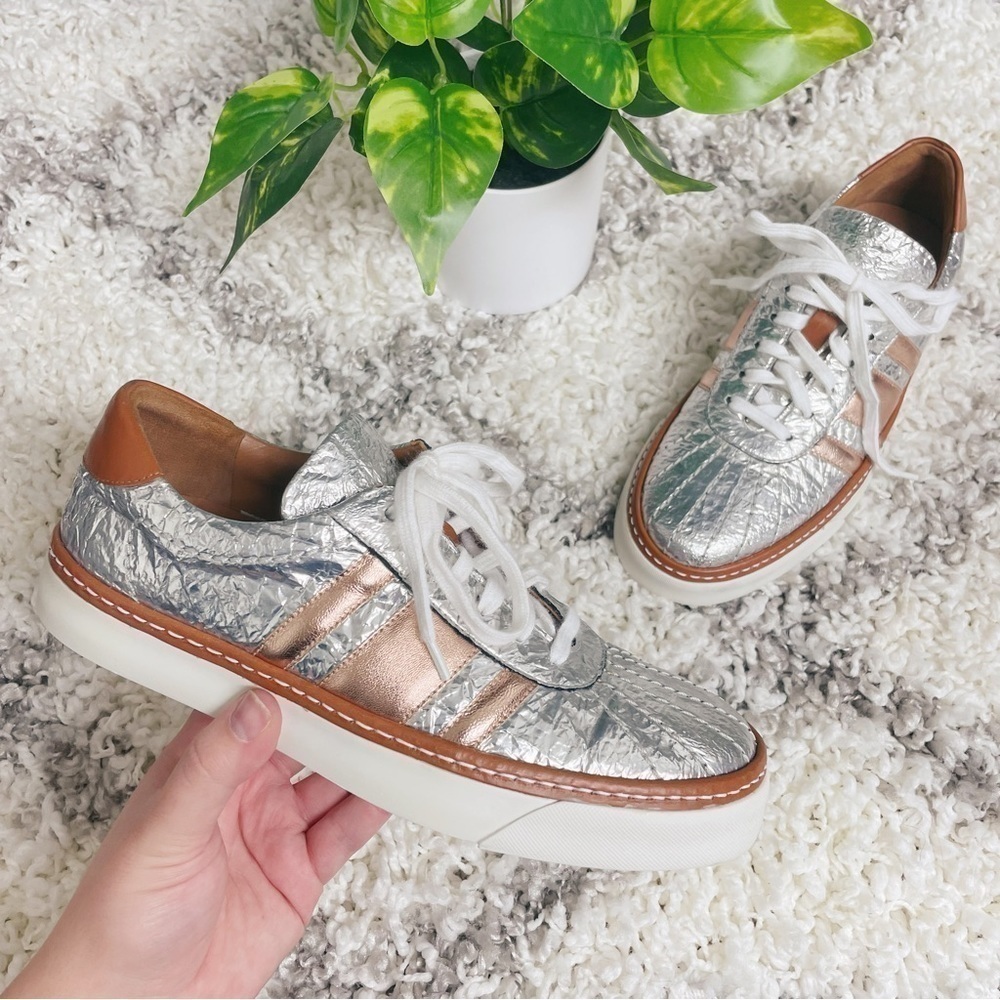 Missoni Metallic Leather Sneakers - Silver & Rose Gold - Size 5